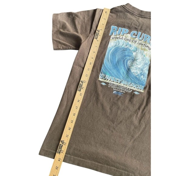 Vintage Y2K Rip Curl Surf Rare Big Logo Beach‎ Skateboarding T-Shirt Brown Small - Picture 8 of 11